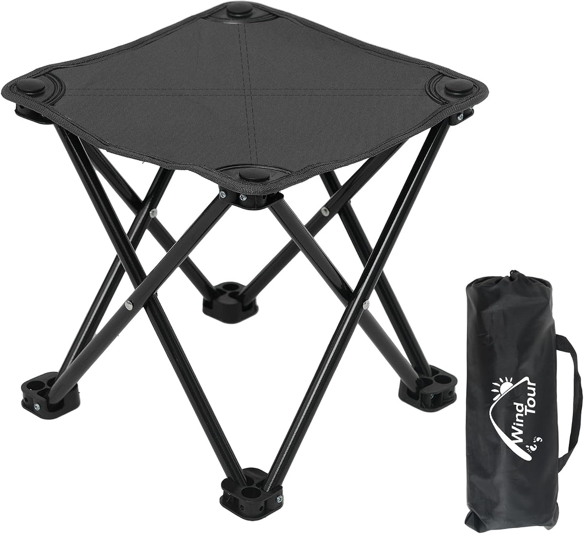Portable Folding Camping Stool Outdoor Camping Lightweight Samll Chair for Fishing Hiking Gardening and Beach with Carry Bag (Medium Blue -1)