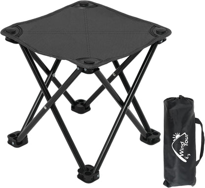 Portable Folding Camping Stool Outdoor Camping Lightweight Samll Chair for Fishing Hiking Gardening and Beach with Carry Bag (Medium Blue -1)
