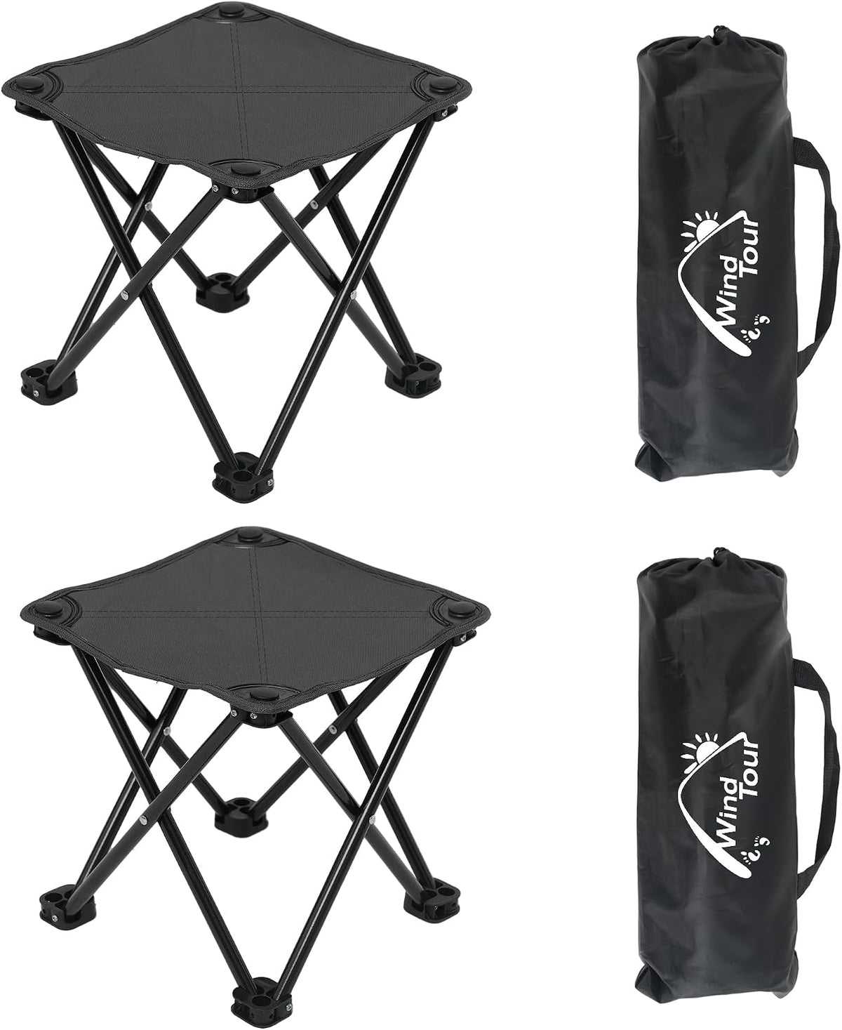 Portable Folding Camping Stool Outdoor Camping Lightweight Samll Chair for Fishing Hiking Gardening and Beach with Carry Bag (Medium Blue -1)