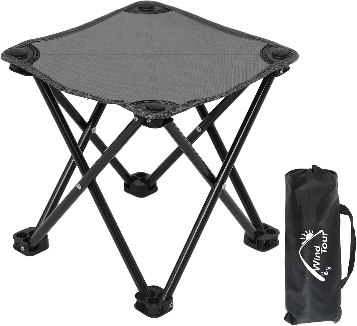Portable Folding Camping Stool Outdoor Camping Lightweight Samll Chair for Fishing Hiking Gardening and Beach with Carry Bag (Medium Blue -1)