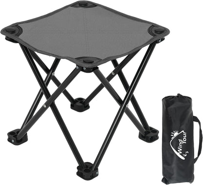Portable Folding Camping Stool Outdoor Camping Lightweight Samll Chair for Fishing Hiking Gardening and Beach with Carry Bag (Medium Blue -1)