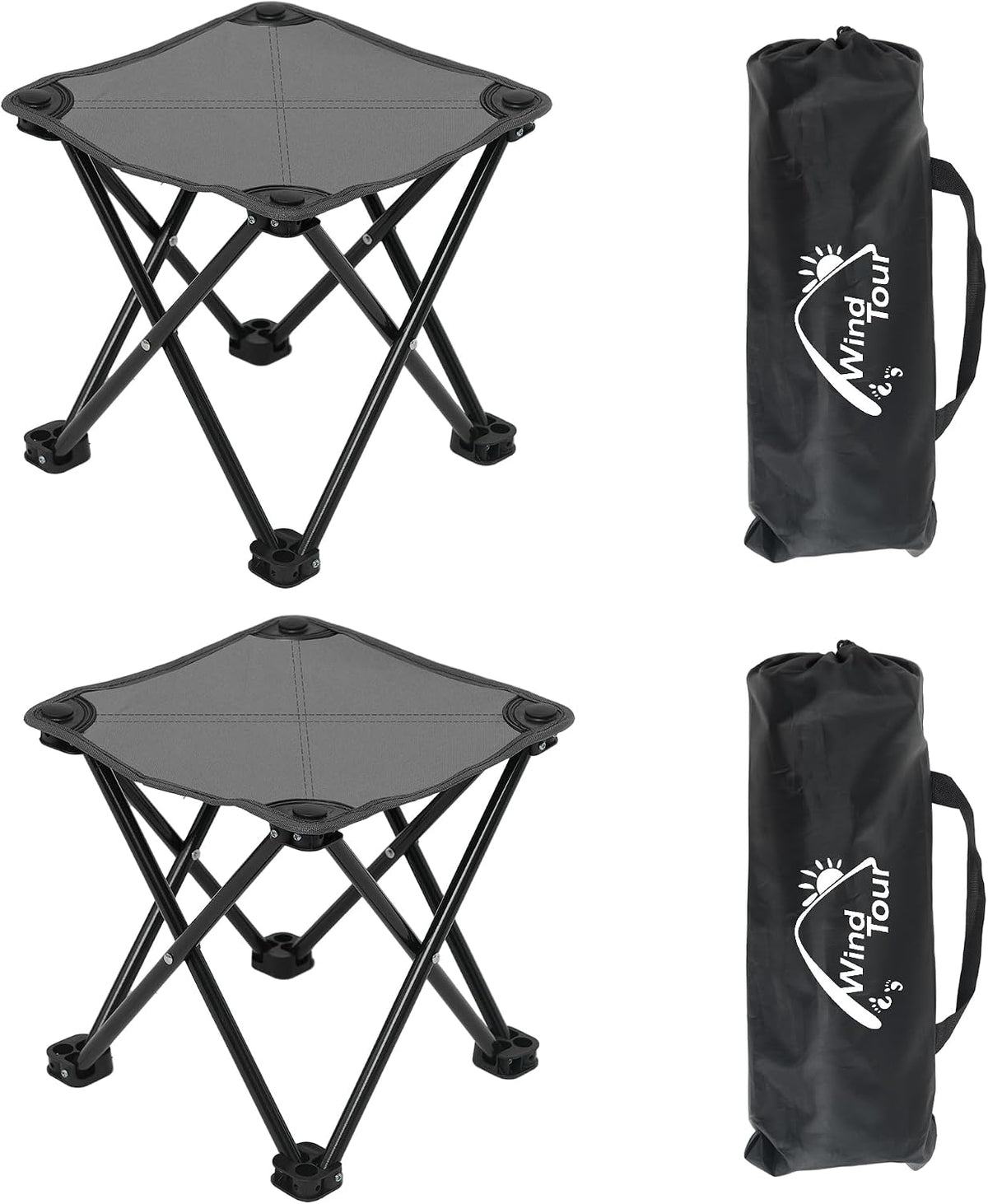 Portable Folding Camping Stool Outdoor Camping Lightweight Samll Chair for Fishing Hiking Gardening and Beach with Carry Bag (Medium Blue -1)