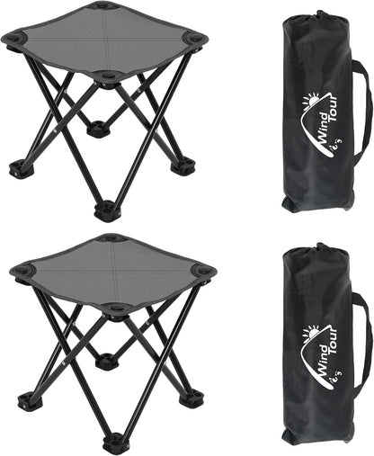 Portable Folding Camping Stool Outdoor Camping Lightweight Samll Chair for Fishing Hiking Gardening and Beach with Carry Bag (Medium Blue -1)