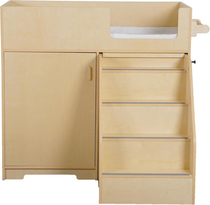 Changing Table with Stairs, Wooden Diaper Dresser