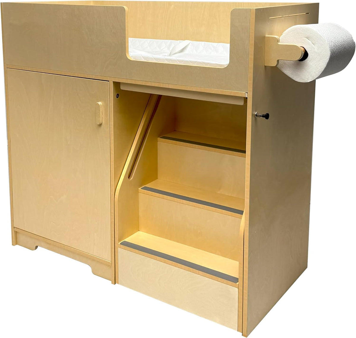 Changing Table with Stairs, Wooden Diaper Dresser