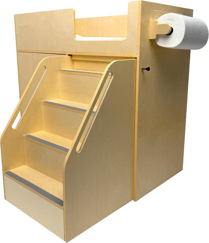 Changing Table with Stairs, Wooden Diaper Dresser
