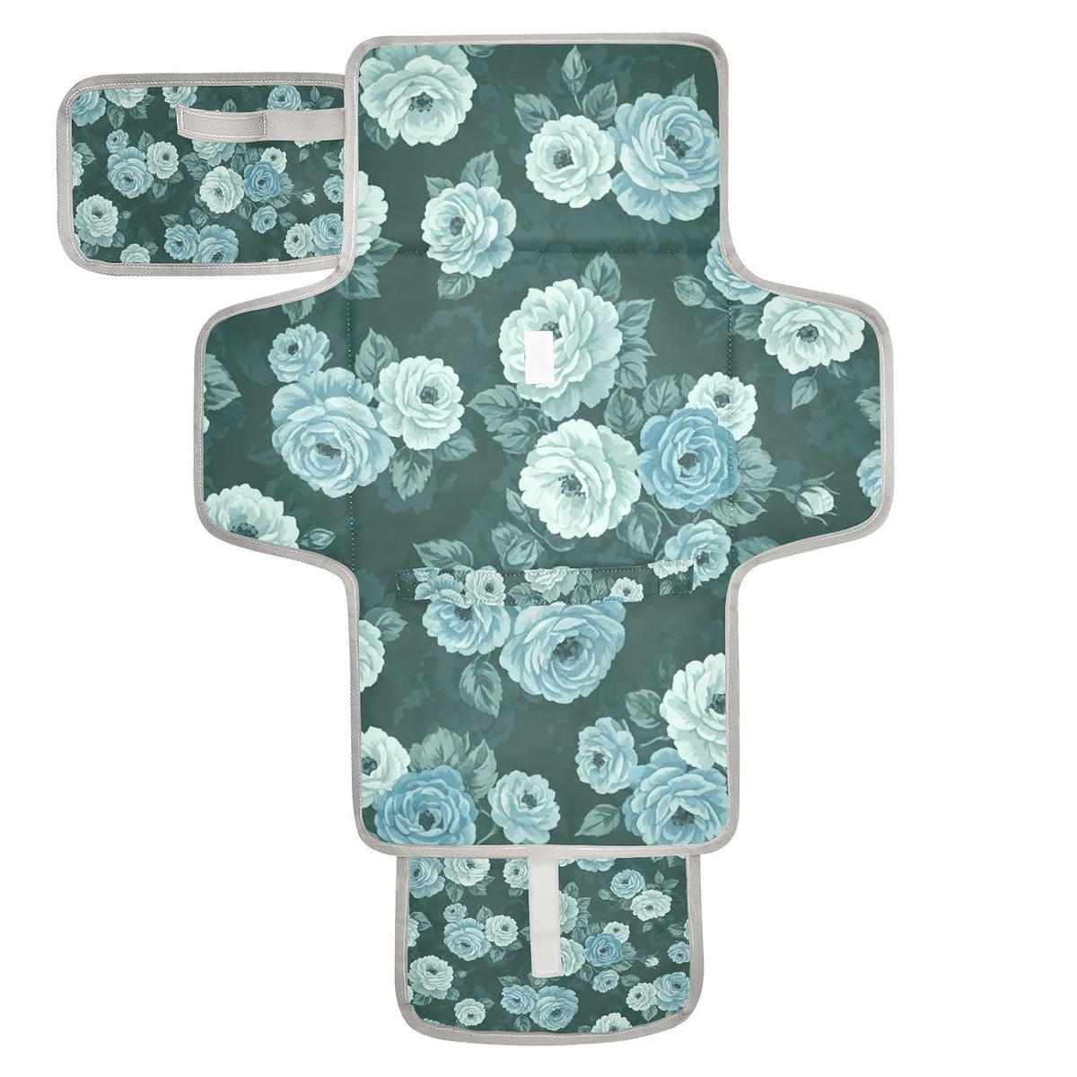 Teal Rose Design Portable Diaper Changing Pad for Family