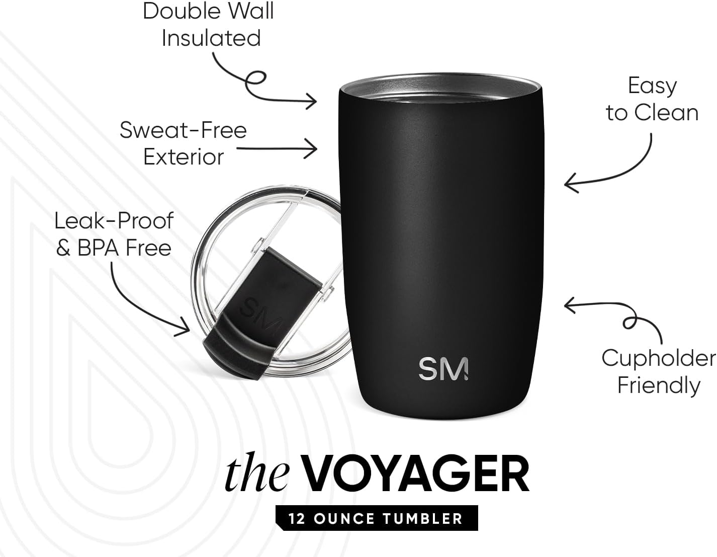 Travel Coffee Mug with Lid | 16oz | Blue | Voyager Coffee Cup, Coffee Tumbler for Hot & Iced Drinks | Insulated Stainless Steel Travel Mug | Blue Dune