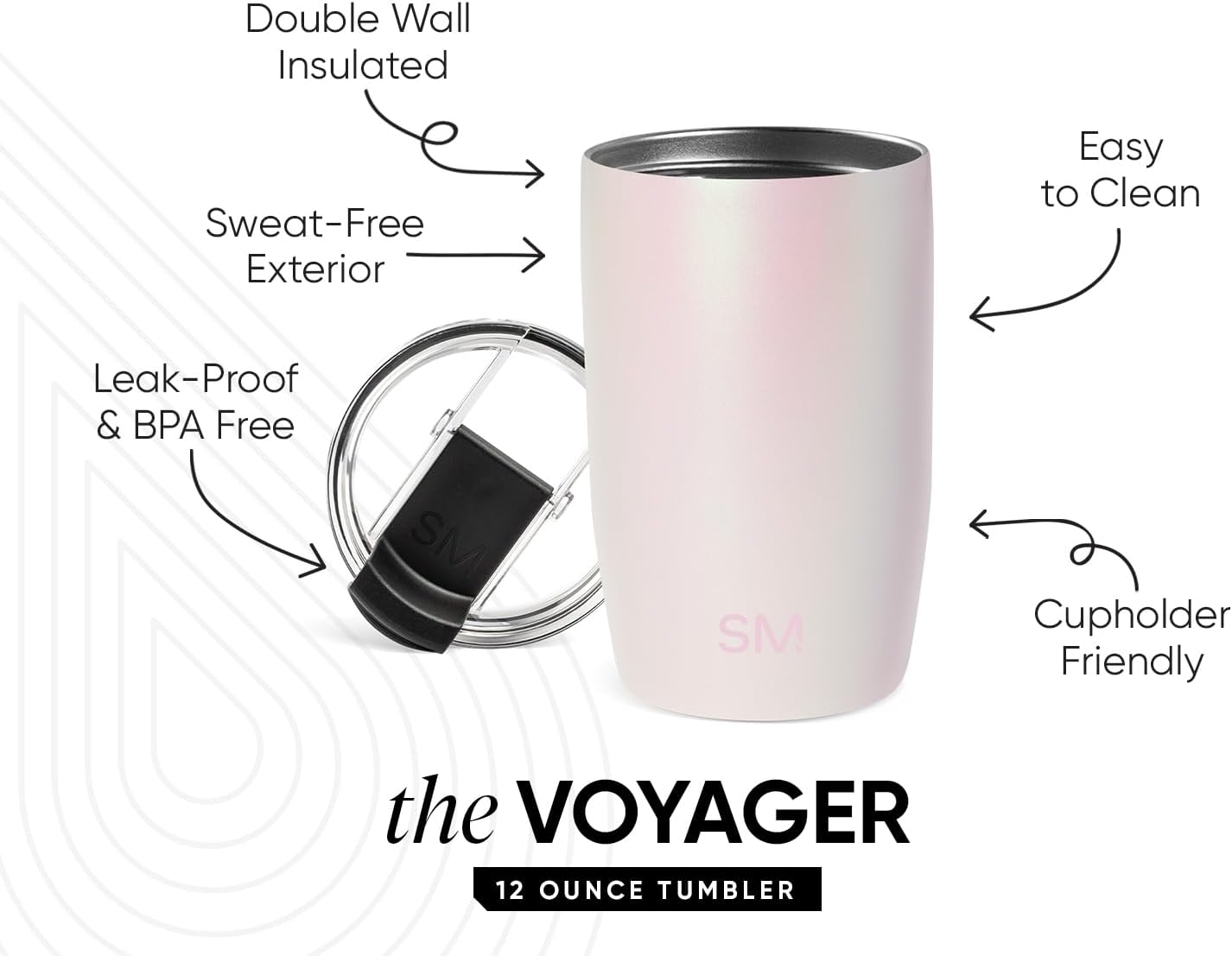 Travel Coffee Mug with Lid | 16oz | Blue | Voyager Coffee Cup, Coffee Tumbler for Hot & Iced Drinks | Insulated Stainless Steel Travel Mug | Blue Dune
