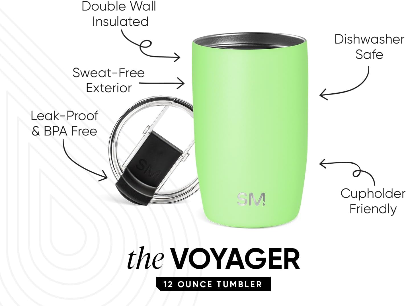 Travel Coffee Mug with Lid | 16oz | Blue | Voyager Coffee Cup, Coffee Tumbler for Hot & Iced Drinks | Insulated Stainless Steel Travel Mug | Blue Dune