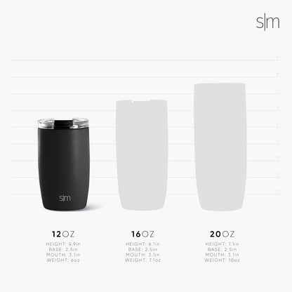 Travel Coffee Mug with Lid | 16oz | Blue | Voyager Coffee Cup, Coffee Tumbler for Hot & Iced Drinks | Insulated Stainless Steel Travel Mug | Blue Dune