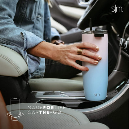 Travel Coffee Mug with Lid | 16oz | Blue | Voyager Coffee Cup, Coffee Tumbler for Hot & Iced Drinks | Insulated Stainless Steel Travel Mug | Blue Dune