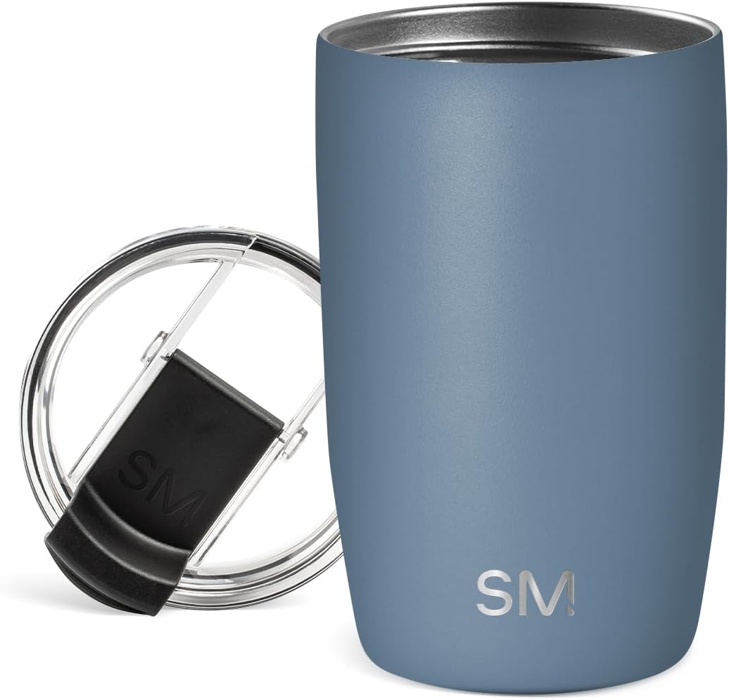 Travel Coffee Mug with Lid | 16oz | Blue | Voyager Coffee Cup, Coffee Tumbler for Hot & Iced Drinks | Insulated Stainless Steel Travel Mug | Blue Dune