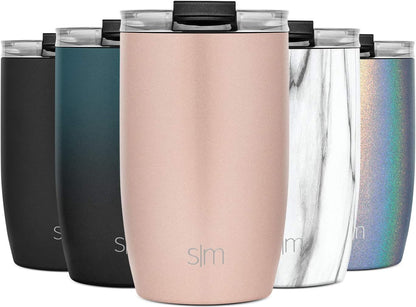 Travel Coffee Mug with Lid | 16oz | Blue | Voyager Coffee Cup, Coffee Tumbler for Hot & Iced Drinks | Insulated Stainless Steel Travel Mug | Blue Dune