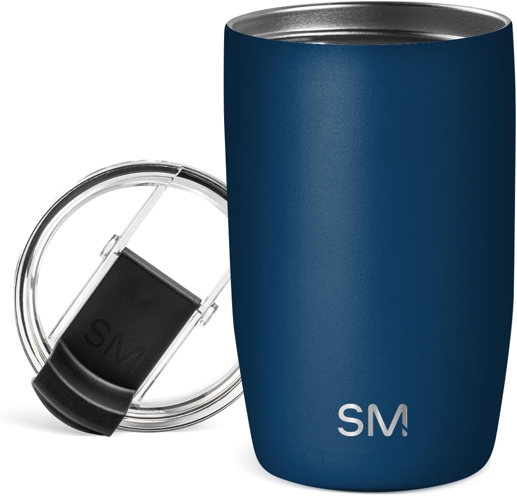 Travel Coffee Mug with Lid | 16oz | Blue | Voyager Coffee Cup, Coffee Tumbler for Hot & Iced Drinks | Insulated Stainless Steel Travel Mug | Blue Dune