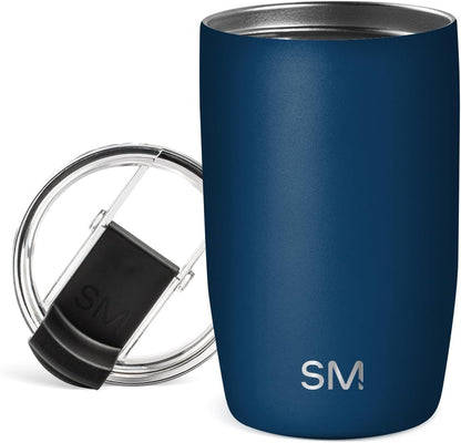 Travel Coffee Mug with Lid | 16oz | Blue | Voyager Coffee Cup, Coffee Tumbler for Hot & Iced Drinks | Insulated Stainless Steel Travel Mug | Blue Dune