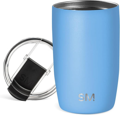 Travel Coffee Mug with Lid | 16oz | Blue | Voyager Coffee Cup, Coffee Tumbler for Hot & Iced Drinks | Insulated Stainless Steel Travel Mug | Blue Dune