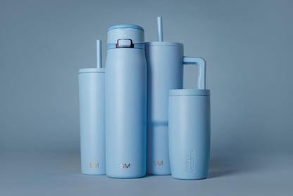 Travel Coffee Mug with Lid | 16oz | Blue | Voyager Coffee Cup, Coffee Tumbler for Hot & Iced Drinks | Insulated Stainless Steel Travel Mug | Blue Dune