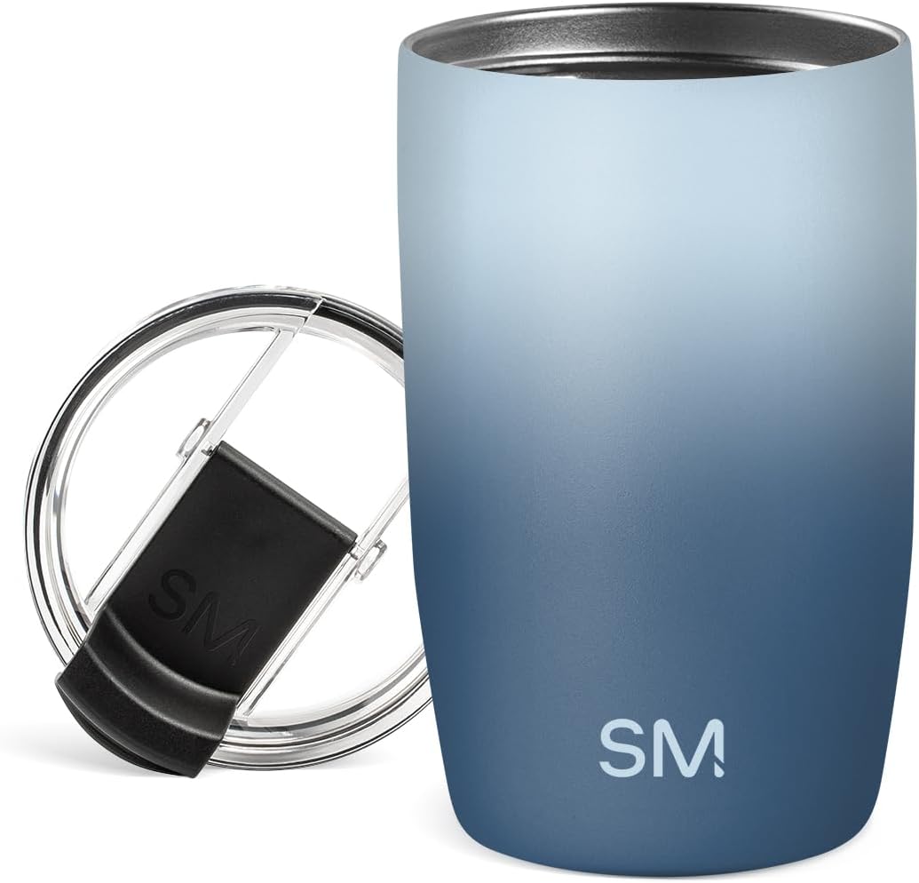 Travel Coffee Mug with Lid | 16oz | Blue | Voyager Coffee Cup, Coffee Tumbler for Hot & Iced Drinks | Insulated Stainless Steel Travel Mug | Blue Dune