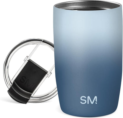 Travel Coffee Mug with Lid | 16oz | Blue | Voyager Coffee Cup, Coffee Tumbler for Hot & Iced Drinks | Insulated Stainless Steel Travel Mug | Blue Dune