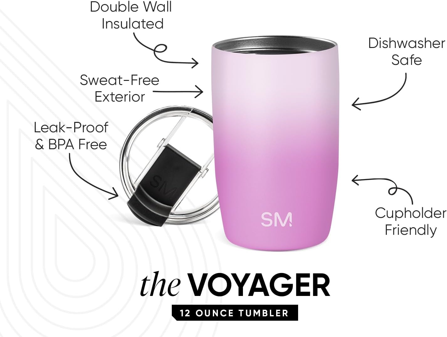 Travel Coffee Mug with Lid | 16oz | Blue | Voyager Coffee Cup, Coffee Tumbler for Hot & Iced Drinks | Insulated Stainless Steel Travel Mug | Blue Dune