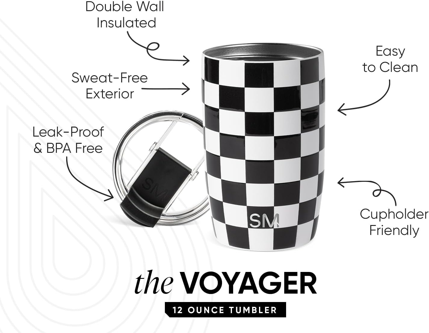 Travel Coffee Mug with Lid | 16oz | Blue | Voyager Coffee Cup, Coffee Tumbler for Hot & Iced Drinks | Insulated Stainless Steel Travel Mug | Blue Dune