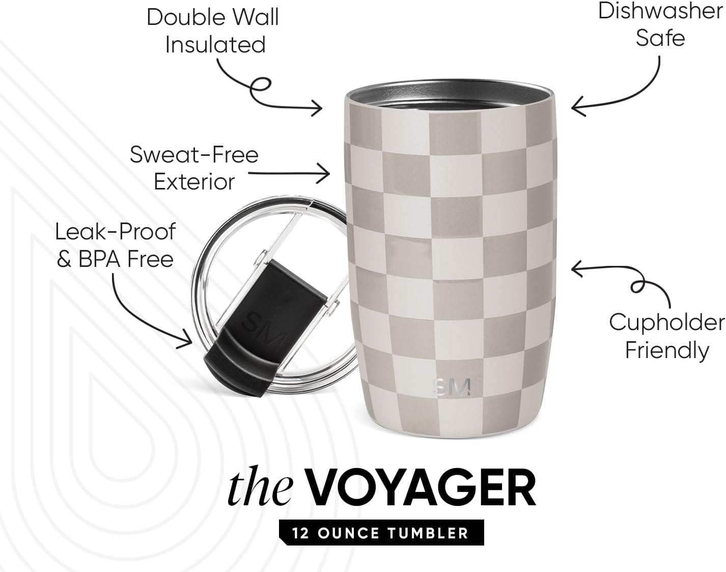 Travel Coffee Mug with Lid | 16oz | Blue | Voyager Coffee Cup, Coffee Tumbler for Hot & Iced Drinks | Insulated Stainless Steel Travel Mug | Blue Dune