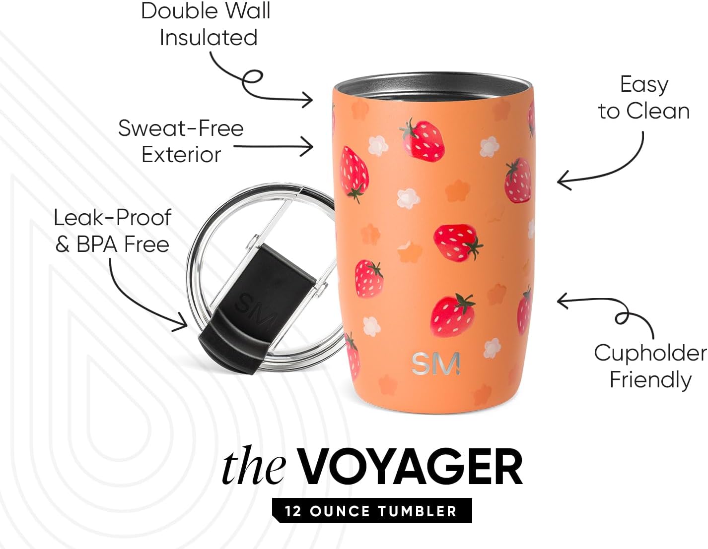 Travel Coffee Mug with Lid | 16oz | Blue | Voyager Coffee Cup, Coffee Tumbler for Hot & Iced Drinks | Insulated Stainless Steel Travel Mug | Blue Dune