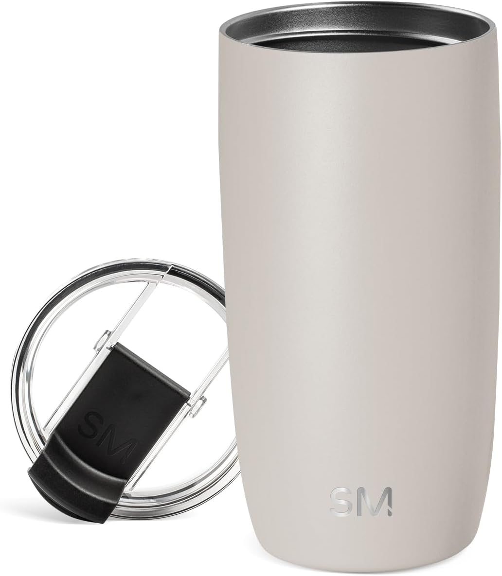 Travel Coffee Mug with Lid | 16oz | Blue | Voyager Coffee Cup, Coffee Tumbler for Hot & Iced Drinks | Insulated Stainless Steel Travel Mug | Blue Dune