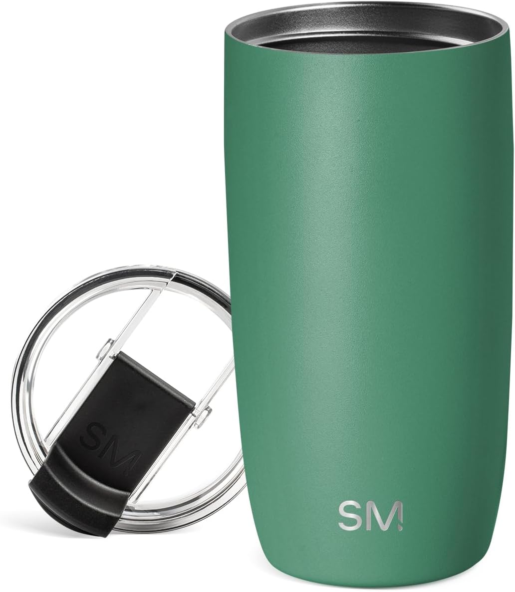 Travel Coffee Mug with Lid | 16oz | Blue | Voyager Coffee Cup, Coffee Tumbler for Hot & Iced Drinks | Insulated Stainless Steel Travel Mug | Blue Dune