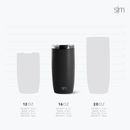 Travel Coffee Mug with Lid | 16oz | Blue | Voyager Coffee Cup, Coffee Tumbler for Hot & Iced Drinks | Insulated Stainless Steel Travel Mug | Blue Dune