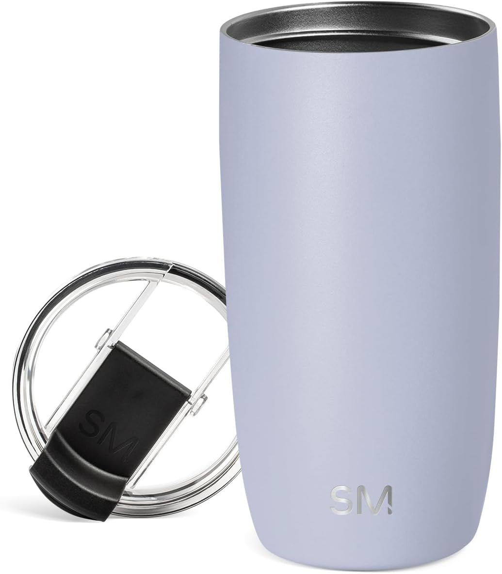 Travel Coffee Mug with Lid | 16oz | Blue | Voyager Coffee Cup, Coffee Tumbler for Hot & Iced Drinks | Insulated Stainless Steel Travel Mug | Blue Dune