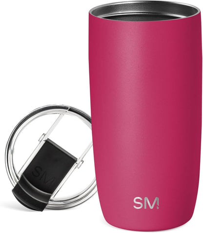 Travel Coffee Mug with Lid | 16oz | Blue | Voyager Coffee Cup, Coffee Tumbler for Hot & Iced Drinks | Insulated Stainless Steel Travel Mug | Blue Dune