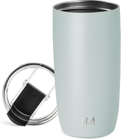 Travel Coffee Mug with Lid | 16oz | Blue | Voyager Coffee Cup, Coffee Tumbler for Hot & Iced Drinks | Insulated Stainless Steel Travel Mug | Blue Dune