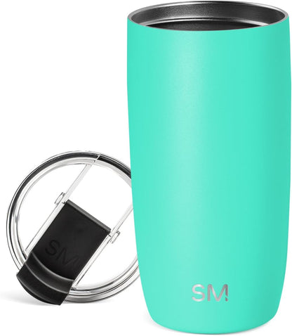 Travel Coffee Mug with Lid | 16oz | Blue | Voyager Coffee Cup, Coffee Tumbler for Hot & Iced Drinks | Insulated Stainless Steel Travel Mug | Blue Dune