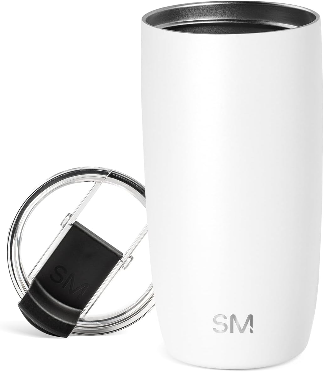 Travel Coffee Mug with Lid | 16oz | Blue | Voyager Coffee Cup, Coffee Tumbler for Hot & Iced Drinks | Insulated Stainless Steel Travel Mug | Blue Dune