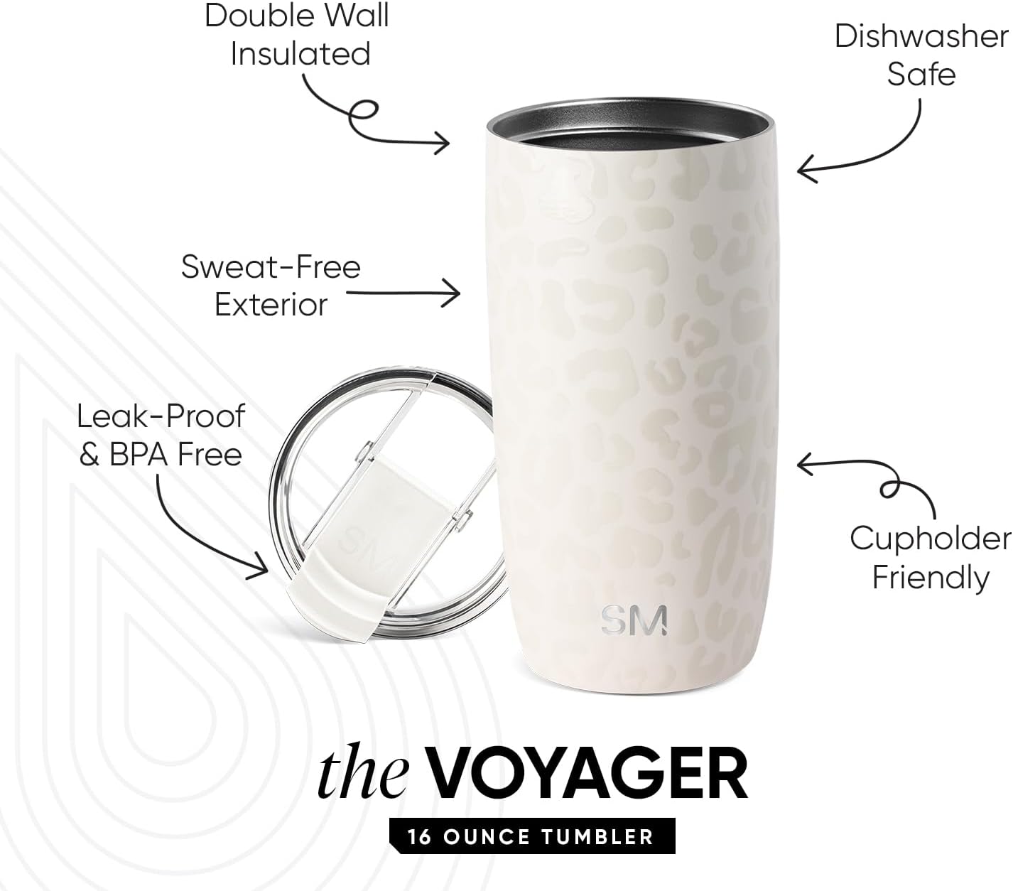 Travel Coffee Mug with Lid | 16oz | Blue | Voyager Coffee Cup, Coffee Tumbler for Hot & Iced Drinks | Insulated Stainless Steel Travel Mug | Blue Dune