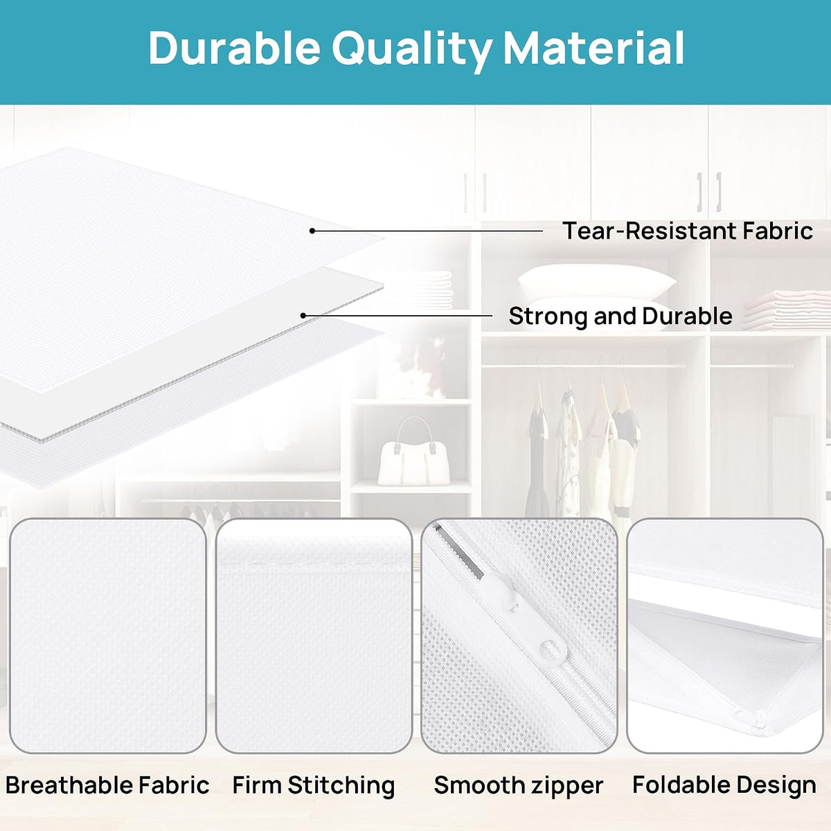 12 Pack Baby Clothes Organizer, Foldable Fabric Drawer Bins, Beige