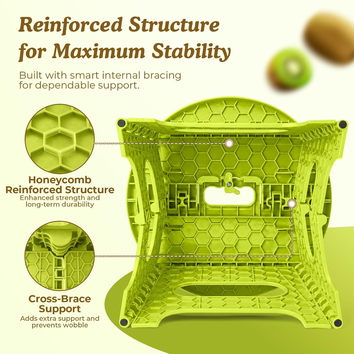 9 Inch Folding Step Stool for Kids, Sturdy Collapsible Step Stool Foldable Up to 300 lbs for Toddlers, Non Slip Foot Stools with Handle for Kitchen, Bathroom, Bedroom, Outdoor, Lemon Yellow