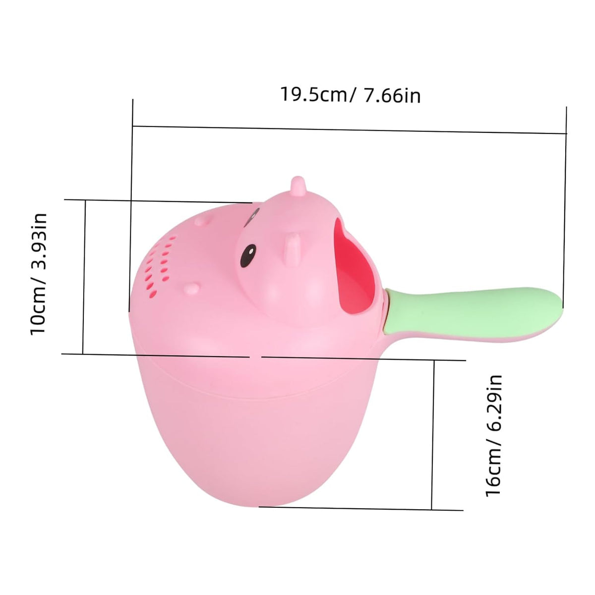 Hippo Shaped Baby Shampoo Rinse Cup for Bath and Shower Use