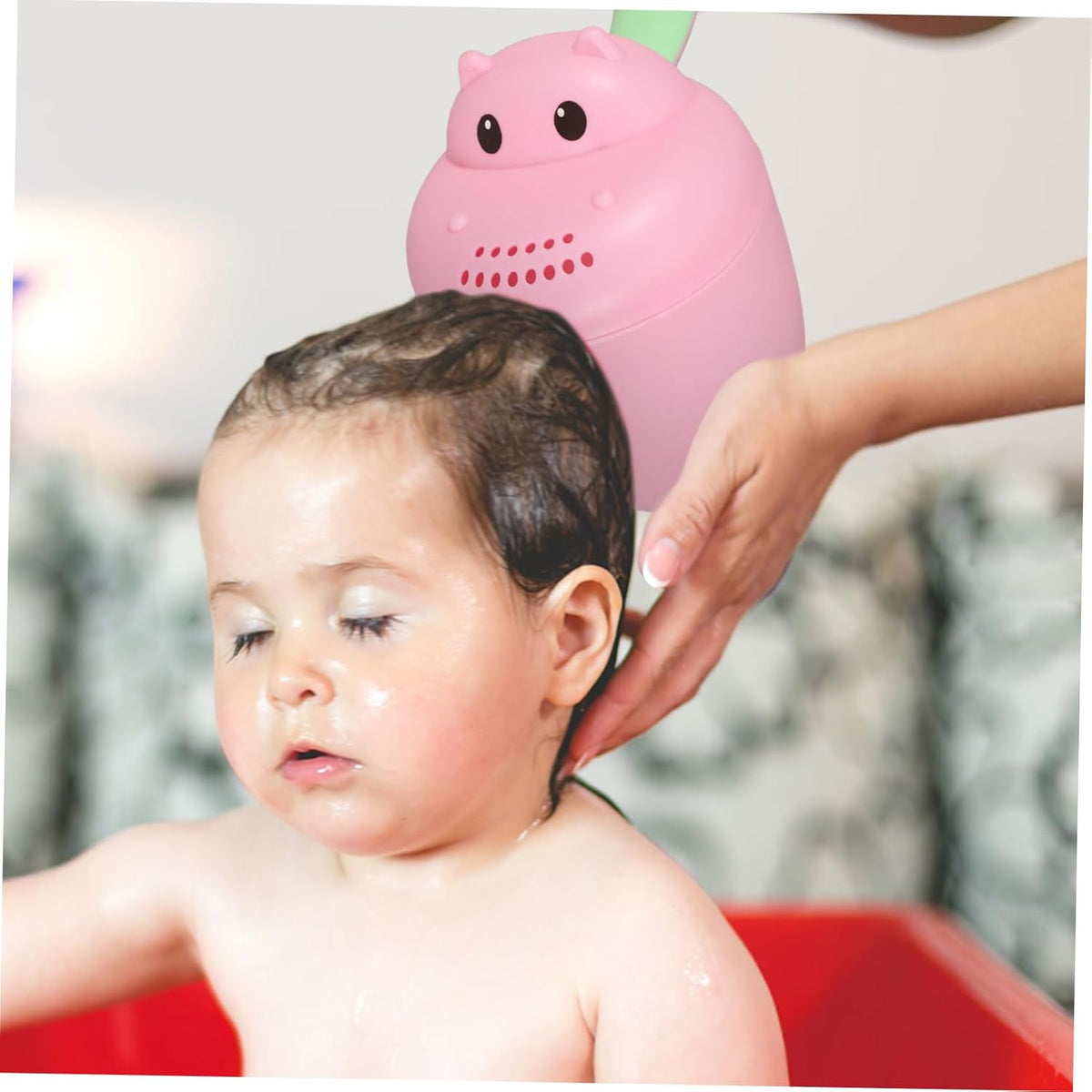 Hippo Shaped Baby Shampoo Rinse Cup for Bath and Shower Use