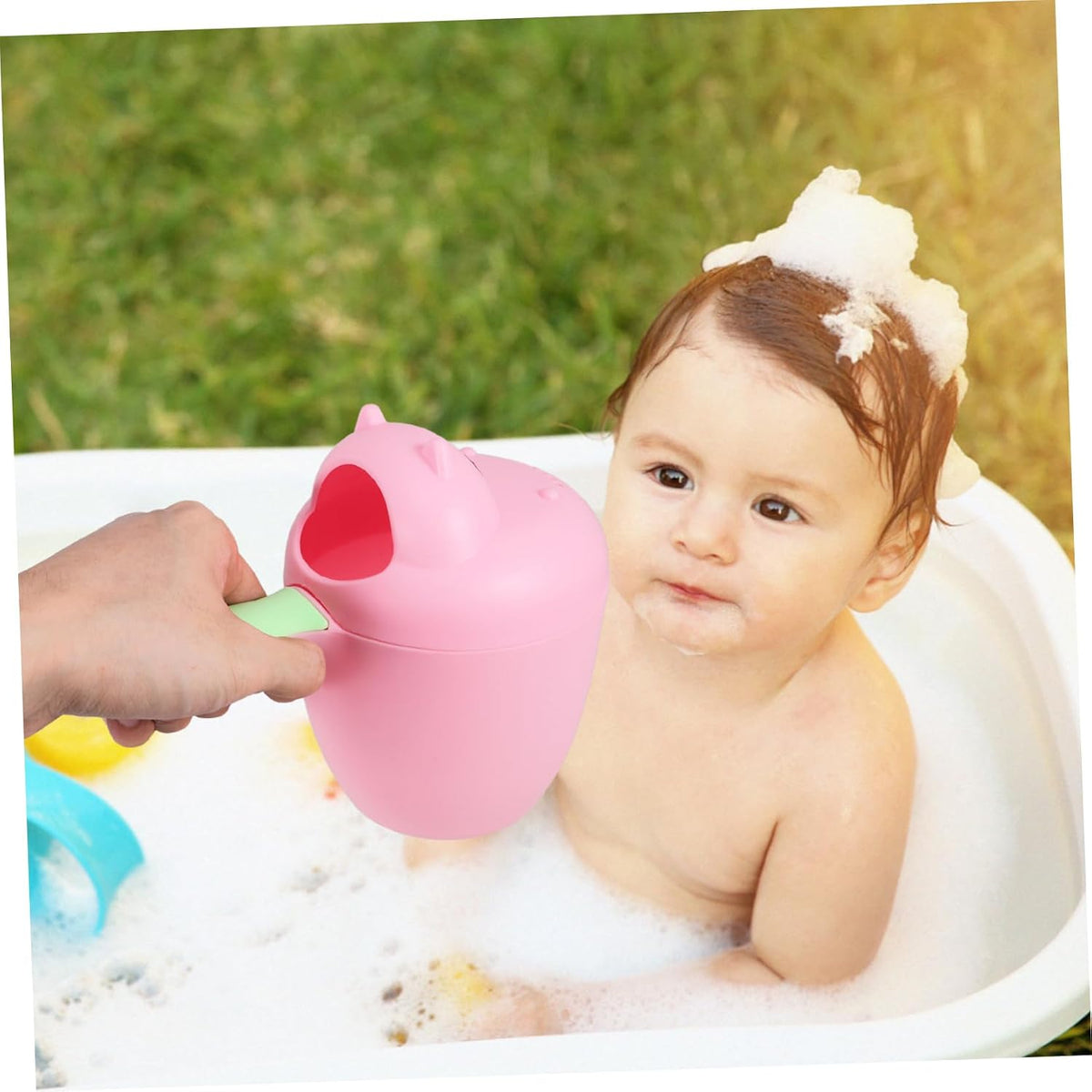 Hippo Shaped Baby Shampoo Rinse Cup for Bath and Shower Use