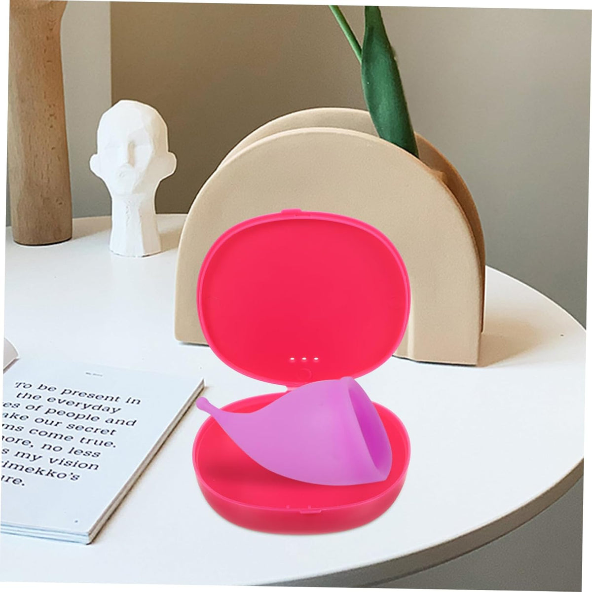 2Pcs Silicone Storage Box Container for Cups Pink