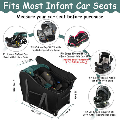 SCTEL Infant Car Seat Travel Bag Fit Doona Car Seat Stroller and Base