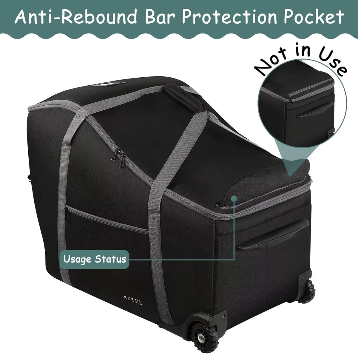 SCTEL Infant Car Seat Travel Bag Fit Doona Car Seat Stroller and Base