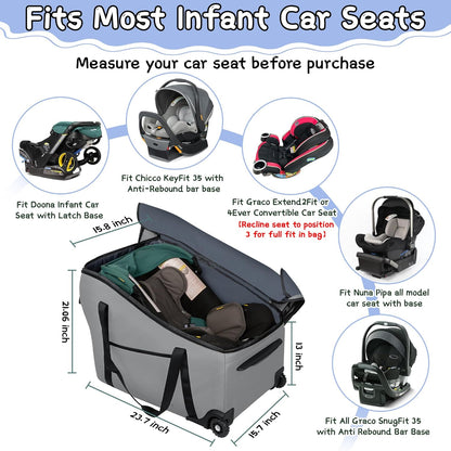 SCTEL Infant Car Seat Travel Bag Fit Doona Car Seat Stroller and Base