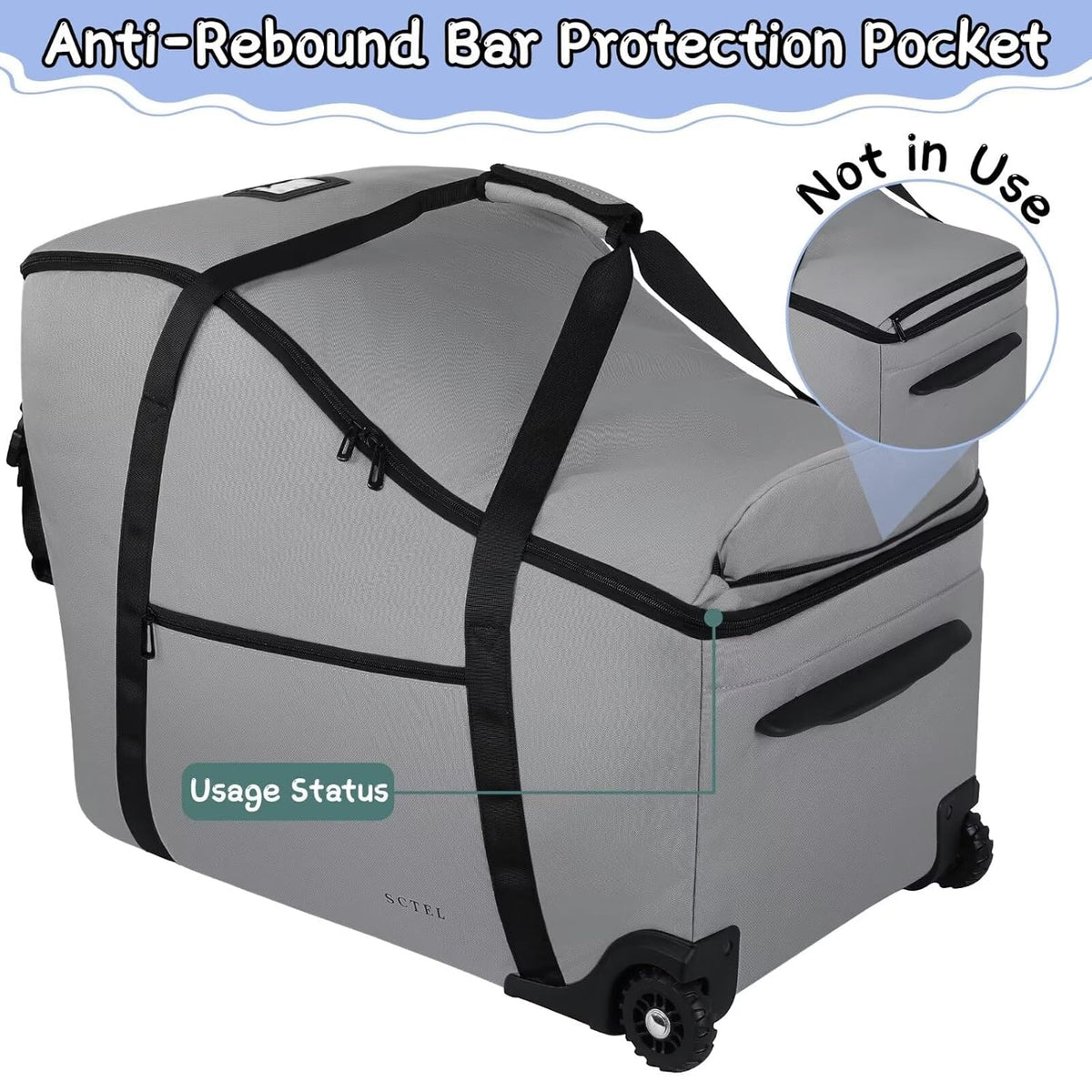 SCTEL Infant Car Seat Travel Bag Fit Doona Car Seat Stroller and Base