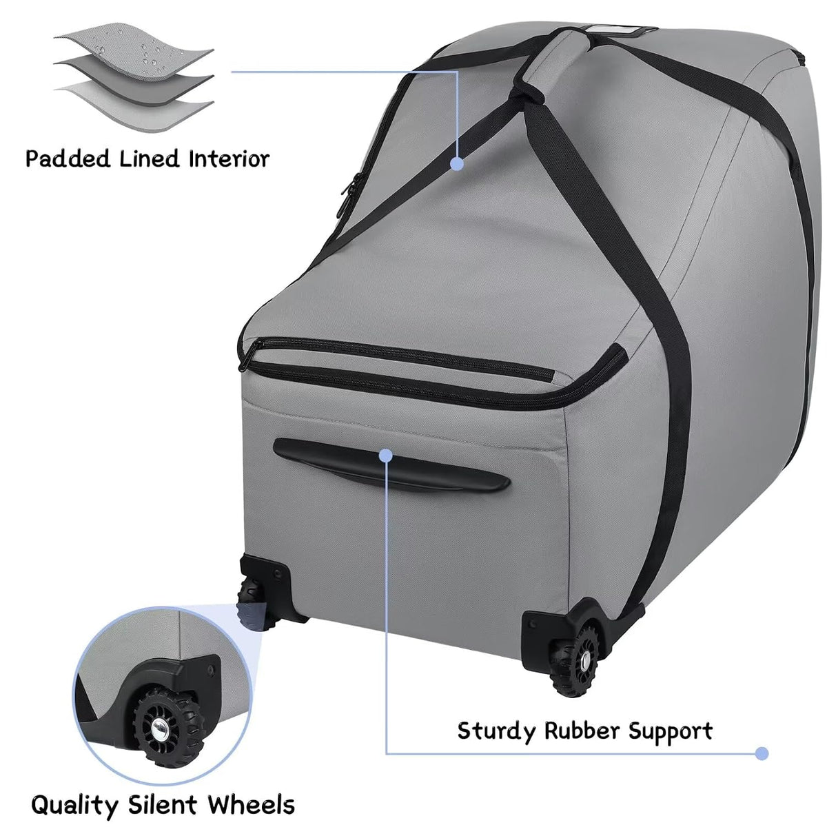 SCTEL Infant Car Seat Travel Bag Fit Doona Car Seat Stroller and Base