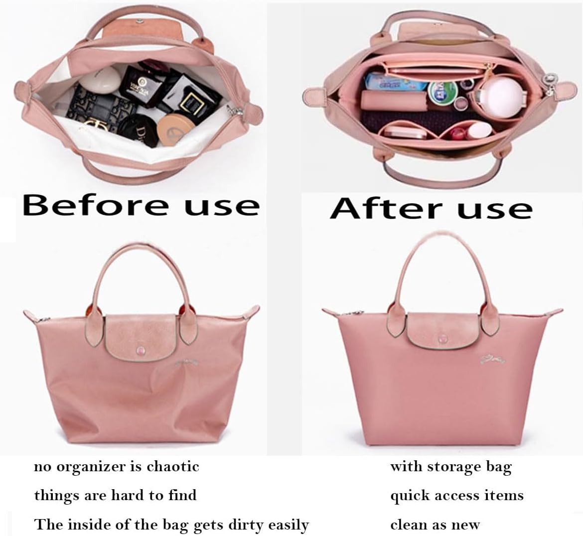 tote Organizer Insert for longchamp organizer insert le pliage purse insert small bag organizer handbag 1032beige-S