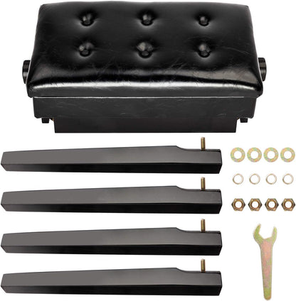 Piano Bench Adjustable with Storage Faux Leather Wooden Seat